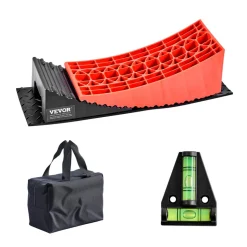 VEVOR Camper Levelers, 2 Pcs RV Leveling Blocks, up to 8818.5lbs Camper Wheel Chocks, Max. 4" Leveling Height Heavy Duty Curved Levelers, RV Camper Leveler Kit with Anti-Slip Mat Carrying Bag Level