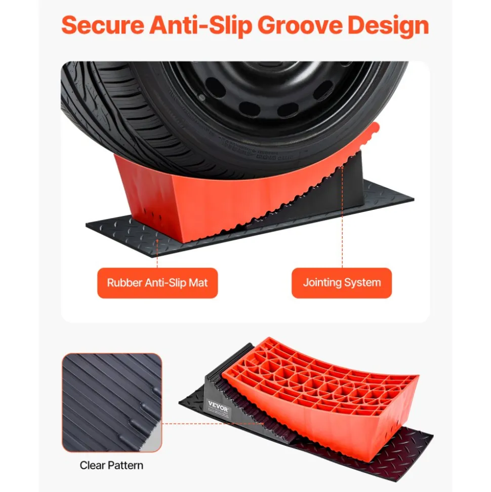VEVOR Camper Levelers, 2 Pcs RV Leveling Blocks, up to 8818.5lbs Camper Wheel Chocks, Max. 4" Leveling Height Heavy Duty Curved Levelers, RV Camper Leveler Kit with Anti-Slip Mat Carrying Bag Level