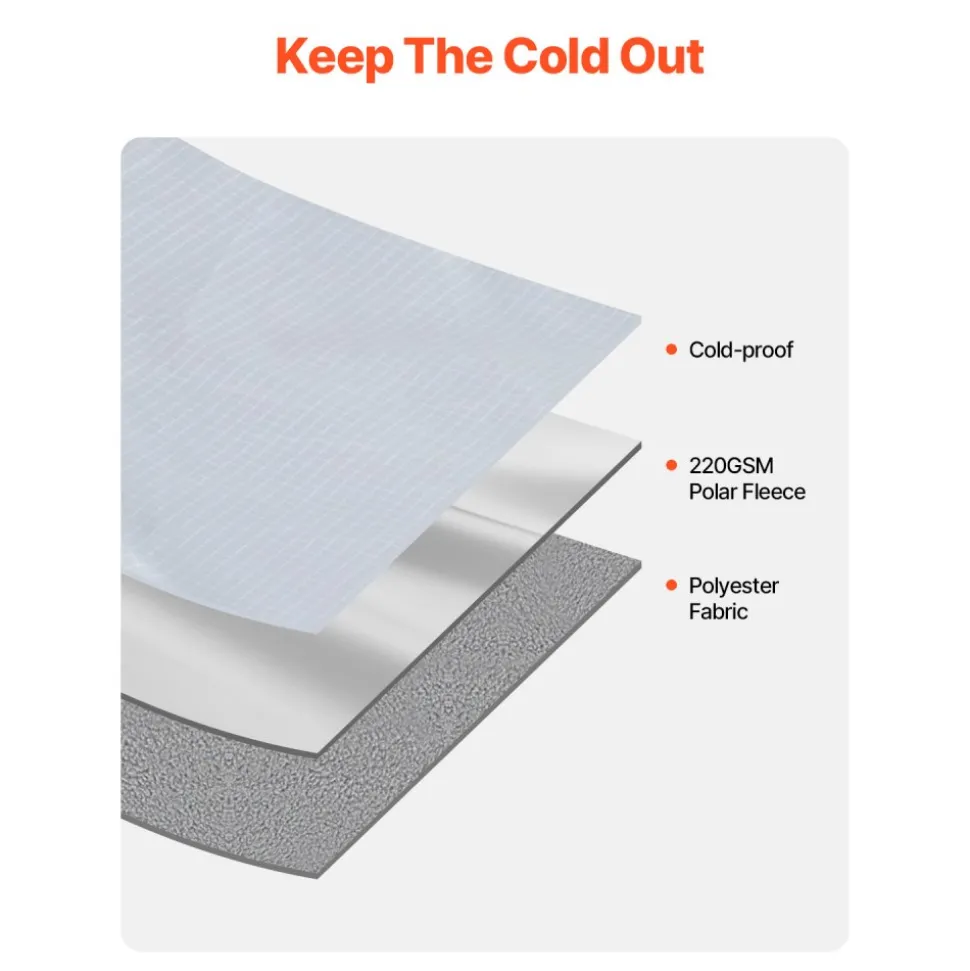 VEVOR Camping Blanket, Large Warm Wearable Stadium Blanket, Waterproof & Windproof, Polyester Fleece, Flame Retardant, Great for Outdoors, Picnics, Hiking, Sports Events, Travel, 79" x 59", Light Grey