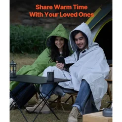 VEVOR Camping Blanket, Large Warm Wearable Stadium Blanket, Waterproof & Windproof, Polyester Fleece, Flame Retardant, Great for Outdoors, Picnics, Hiking, Sports Events, Travel, 79