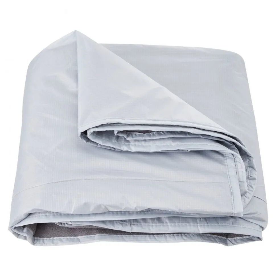 VEVOR Camping Blanket, Large Warm Wearable Stadium Blanket, Waterproof & Windproof, Polyester Fleece, Flame Retardant, Great for Outdoors, Picnics, Hiking, Sports Events, Travel, 79" x 59", Light Grey