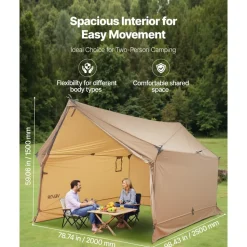 VEVOR Camping Hot Tent, 2 Persons Cabin Hot Tent with Stove Jack, Waterproof Winter Tents Shelters with Vents, Lightweight & Portable 4 Season Tents for Hiking Fishing Hunting Backpacking