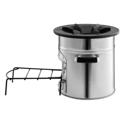 VEVOR Camping Rocket Stove, Wood Burning Portable Rocket Stove with Carrying Bag for Backpacking, Stainless Steel, Single Door, Burn Wood, Twigs or Sticks for Outdoor Cooking, Backyard, Camp Cooking