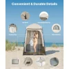 VEVOR Camping Shower Tent, 1 Room, Foldable Privacy Tent Changing Room with Ground Stakes, Ropes, Carry Bag, and Crossbar, 210D Oxford Fabric with Silver Coating, for Camping, Beach, and Fishing