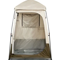 VEVOR Camping Shower Tent, 1 Room, Foldable Privacy Tent Changing Room with Ground Stakes, Ropes, Carry Bag, and Crossbar, 210D Oxford Fabric with Silver Coating, for Camping, Beach, and Fishing