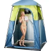 VEVOR Camping Shower Tent, 1 Room, Portable Privacy Tent Changing Room with Shower Bag, Ground Stakes, Ropes, Carry Bag, and Support Poles, 150D Oxford Fabric with Silver Coating, for Camping, Fishing