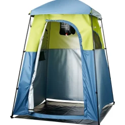 VEVOR Camping Shower Tent, 1 Room, Portable Privacy Tent Changing Room with Shower Bag, Ground Stakes, Ropes, Carry Bag, and Support Poles, 150D Oxford Fabric with Silver Coating, for Camping, Fishing