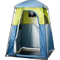 VEVOR Camping Shower Tent, 1 Room, Portable Privacy Tent Changing Room with Shower Bag, Ground Stakes, Ropes, Carry Bag, and Support Poles, 150D Oxford Fabric with Silver Coating, for Camping, Fishing