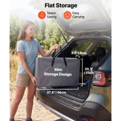 VEVOR Camping Storage Cabinet, Outdoor Portable Aluminum Lightweight Table, Quick Set-up Compact Kitchen Cook Station, with 6 Shelves and Carry Bag, for Picnic, BBQ, Party, Camping, RV Traveling