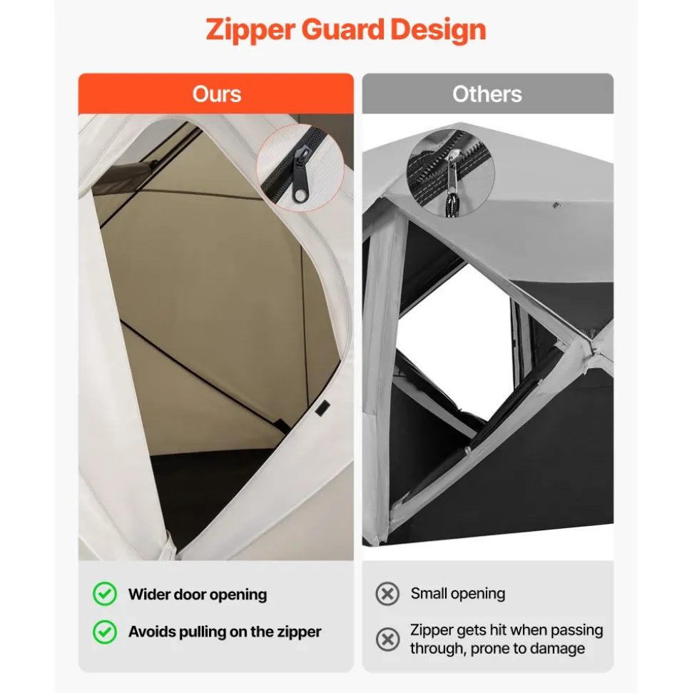 VEVOR Camping Tent, 4 Person Pop Up Instant Cabin Tent with Large Mesh Windows, 60 Seconds Easy Setup, Portable Cabin Hub Tents with Carry Bag for Family Outdoor Camping & Hiking, Upgraded Ventilation