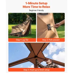 VEVOR Camping Tent, 6 Person Pop Up Instant Cabin Tent with Rainfly & Large Mesh Windows, 60 Seconds Easy Setup, Portable Waterproof Cabin Hub Tents with Carry Bag for Family Outdoor Camping & Hiking