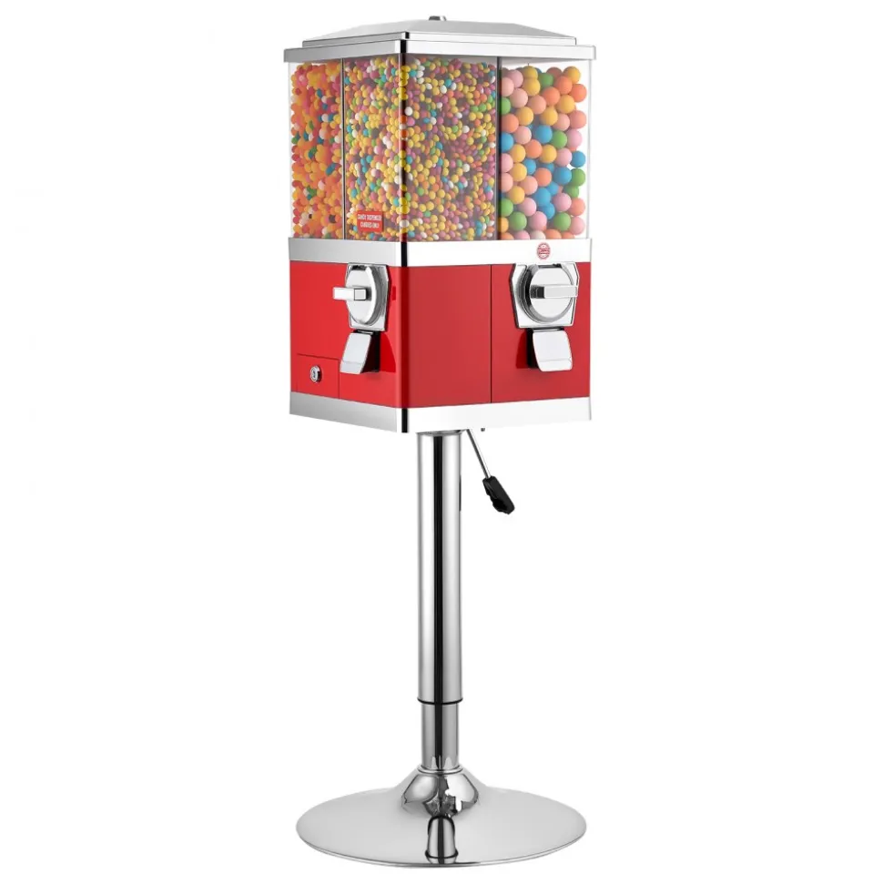 VEVOR Candy Vending Machine, Four Compartment Candy Vending Machine with Stand, Gumball & Candies Vendings Machines with Adjustable Height, Vintage Candies Dispenser for Shop, Arcade, Family Gathering