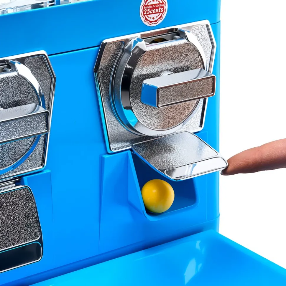 VEVOR Candy Vending Machine, Triple Compartment Candy Vending Machine with Stand, Gumball & Candies Vendings Machines with Built-In Cash Box, Detachable, Vintage Candies Dispenser for Shops, Arcades