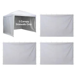 VEVOR Canopy Sidewalls, Fit for 10 x 10 ft Pop Up Canopy Tent, Tent Side Walls with Waterproof and Sunlight Protection Layer for Outdoor Event Tents, Vendor Booths, Camping (3 Sidewalls Only, White)