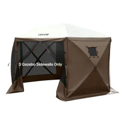 VEVOR Canopy Sidewalls, 5.67 x 4.85 ft, Canopy Tent Walls with Waterproof and Sunlight Protection Layer, One-Sided Window Design, Fit for Outdoor Event Tents, Vendor Booths (3 Sidewalls Only, Brown)