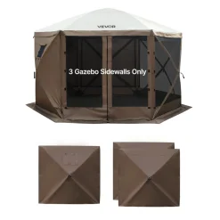 VEVOR Canopy Sidewalls, 5.67 x 4.85 ft, Canopy Tent Walls with Waterproof and Sunlight Protection Layer, One-Sided Window Design, Fit for Outdoor Event Tents, Vendor Booths (3 Sidewalls Only, Brown)