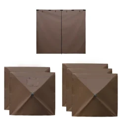 VEVOR Canopy Sidewalls, 5.67 x 4.85 ft, Canopy Tent Walls with Waterproof and Sunlight Protection, 1 Zippered Door & 2 Windows Design for Outdoor Event Tents, Vendor Booths (6 Sidewalls Only, Brown)
