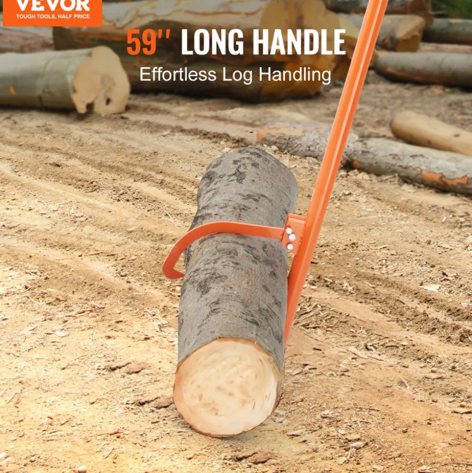 VEVOR Cant Hook Tool, 59 in, Heavy Duty Steel Log Roller, Log Lifter Timber Jack for Max 32" Dia Logs, Forestry Logging Tools, Dual Function Log Handler for Rolling and Clamping Logs