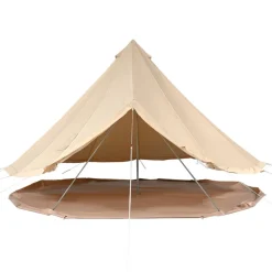 VEVOR Canvas Bell Tent, 4 Seasons 4 m/13.12 ft Yurt Tent, Canvas Tent for Camping with Stove Jack, Breathable Tent Holds up to 6 People, Family Camping Outdoor Hunting Party