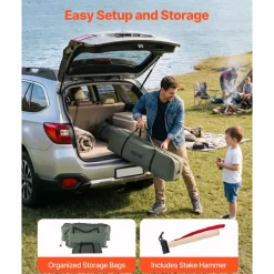 VEVOR Canvas Bell Tent, 4 Seasons 9.84 ft Yurt Tent for Camping with Stove Jack, Canvas Breathable Holds up to 3 People with Zipped Detachable Floor, for Family Camping Glamping Outdoor Hunting Party