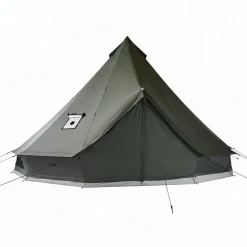 VEVOR Canvas Bell Tent, 4 Seasons 9.84 ft Yurt Tent for Camping with Stove Jack, Canvas Breathable Holds up to 3 People with Zipped Detachable Floor, for Family Camping Glamping Outdoor Hunting Party