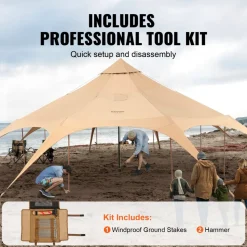 VEVOR Canvas Tent, 4 Seasons 5 m/16.4 ft Bell Tent, Canvas Tent for Camping with Stove Jack, Breathable Yurt Tent for up to 8 People, Family Camping Outdoor Hunting Party