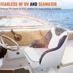 VEVOR Captain Bucket Seat, Pontoon Boat Seat with Thickened Sponge Padding, Boat Captain Chair for Fishing Boat, Sightseeing Boat, Speedboat, Canoe, 1-Piece