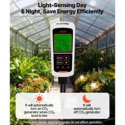 VEVOR Carbon Dioxide Monitor, CO2 Controller with Temperature and Humidity Display, NDIR Sensor, Carbon Dioxide Detector for Bedside, Home, Office, Car, Lightweight & Portable