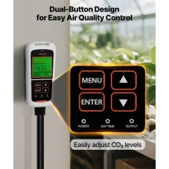 VEVOR Carbon Dioxide Monitor, CO2 Controller with Temperature and Humidity Display, NDIR Sensor, Carbon Dioxide Detector for Bedside, Home, Office, Car, Lightweight & Portable