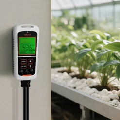 VEVOR Carbon Dioxide Monitor, CO2 Controller with Temperature and Humidity Display, NDIR Sensor, Carbon Dioxide Detector for Bedside, Home, Office, Car, Lightweight & Portable