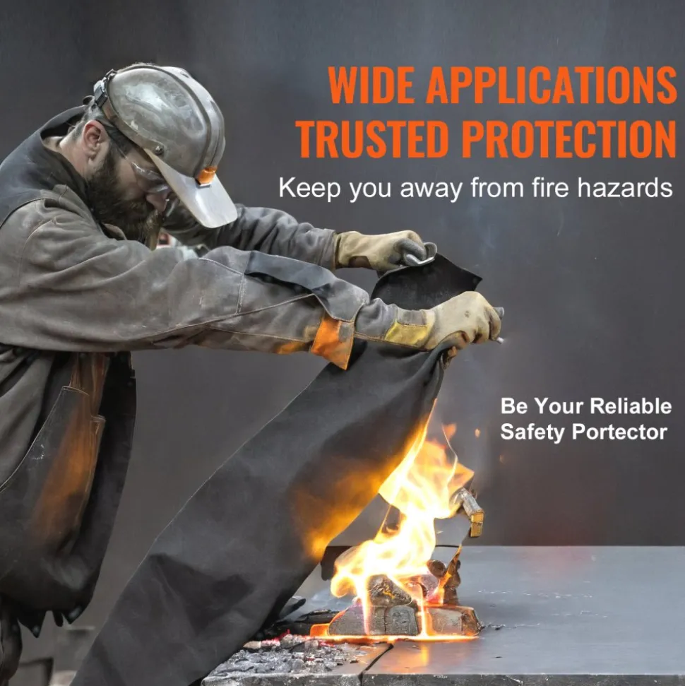 VEVOR Carbon Felt Welding Blanket 4 Pack, 37" x 36" Flame Retardant Welding Blanket, Up To 1800°F Heat Resistant Blanket Set, Cuttable Carbon Fiber Fire Retardant Insulation Welding Mat Pad