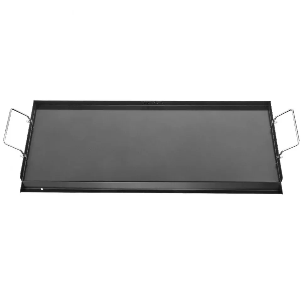 VEVOR Carbon Steel Griddle, 32x14 inch Universal Flat Top Rectangular Plate, Gas Grill Griddle for BBQ Grill, Teppanyaki, Portable Family Cookware with Handle, for Camping Tailgating Party