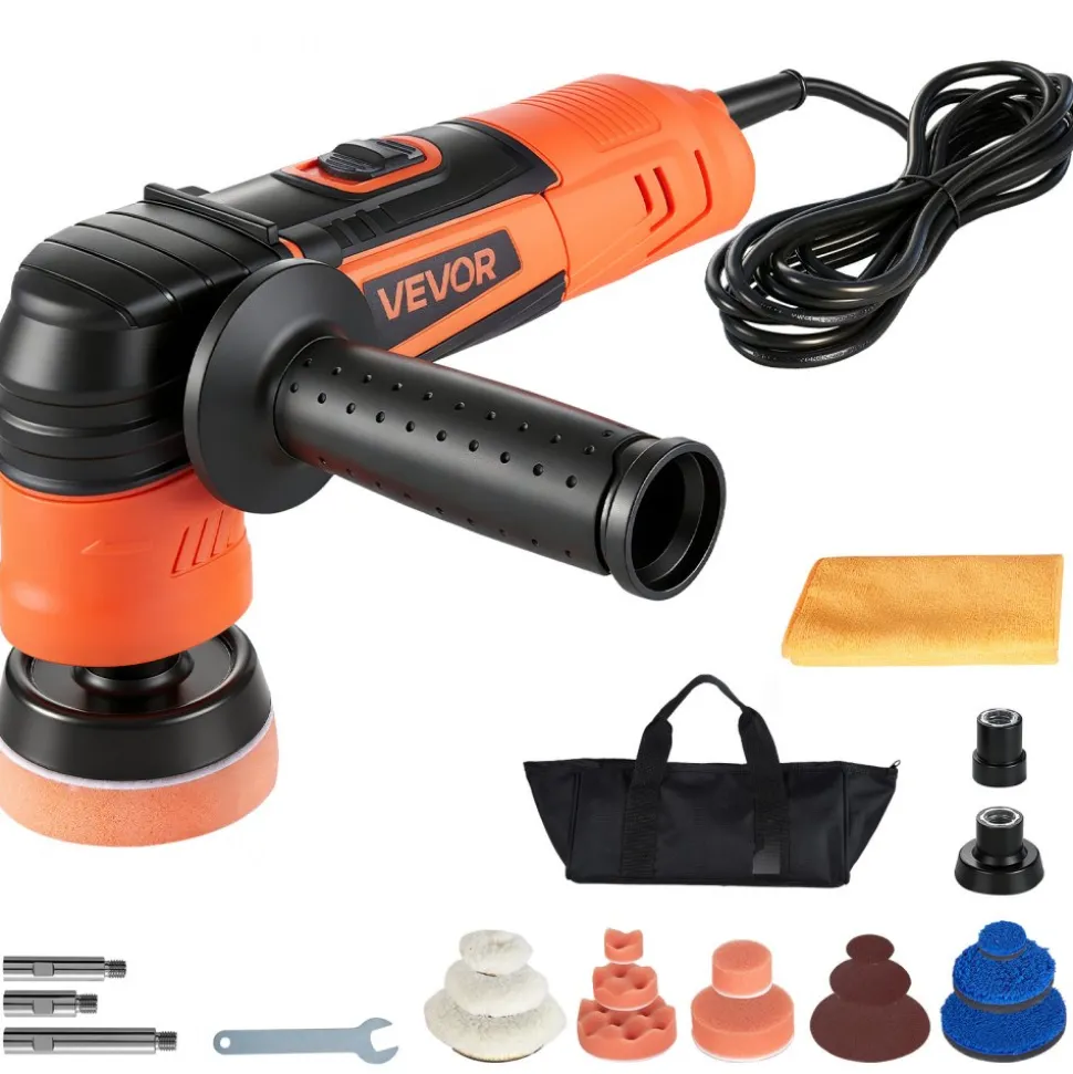 VEVOR Car Buffer Polisher, 1.2"/2"/3" Rotary Polisher Buffer, 600W 6 Variable Speeds 1000-4500RPM Car Polisher Waxer Kit for Cars Detailing, Waxing, Polishing, Scratch Removal