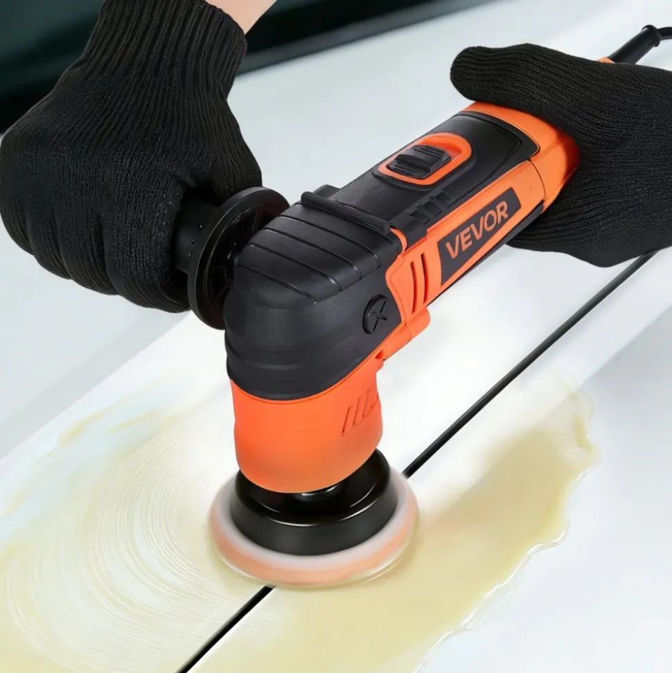 VEVOR Car Buffer Polisher, 1.2"/2"/3" Rotary Polisher Buffer, 600W 6 Variable Speeds 1000-4500RPM Car Polisher Waxer Kit for Cars Detailing, Waxing, Polishing, Scratch Removal