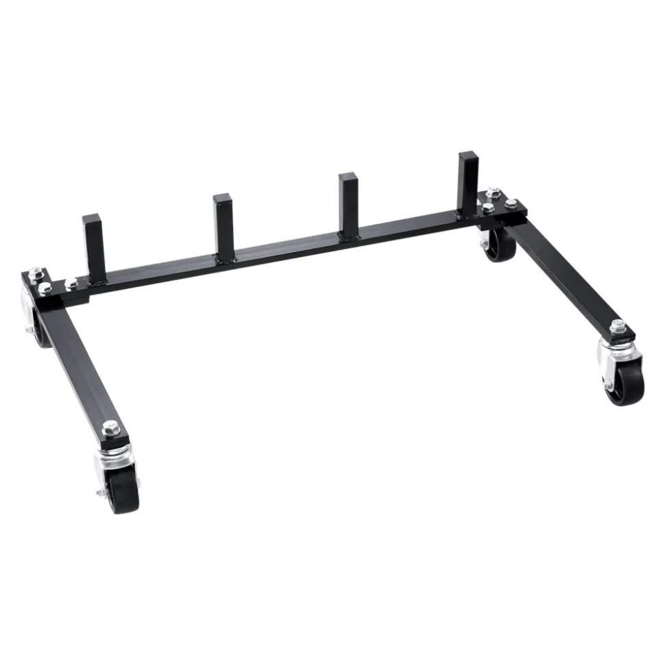 VEVOR Car Dolly Rack, Storage Rack with 360° Rotatable Wheels, Hydraulic Ratchet Trolley Jack Stand Organizer, Jack Stands Holder Storage Rack, 4-Dolly Capacity, Compatible with Most Dollies