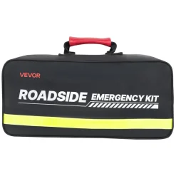 VEVOR Car Emergency Kit, 2-in-1 First Aid Kit with Jumper Cables, Essential Roadside Emergency Car Kits for Vehicle, Travel and Home, 32-Piece Auto Road Side Assistance Tools with Medical Aid Kits