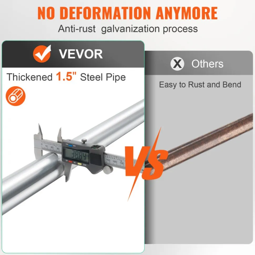 VEVOR Cargo Bar, Cargo Bar Adjustable from 89" to 104", Heavy-duty Steel Cargo Stabilizer Bar with 309 lbs Capacity, Truck Bed Load Bar for Truck Bed, Trailer, Semi Trailer (4 pcs)