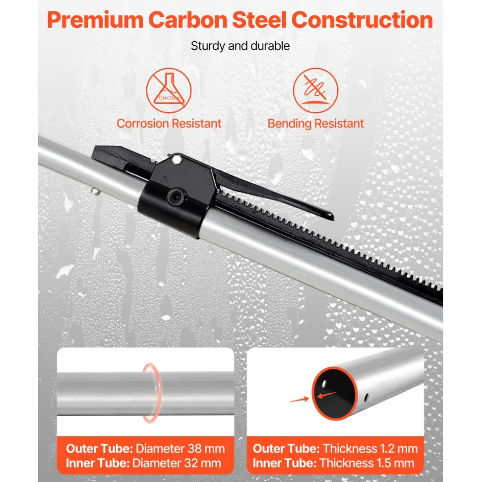 VEVOR Cargo Bar, Cargo Bar Adjustable from 59" to 73", Heavy-duty Steel Cargos Stabilizer with Non-Slip Foot Pads, Telescoping Load Lock Bars Stop Sliding for Pickup Truck