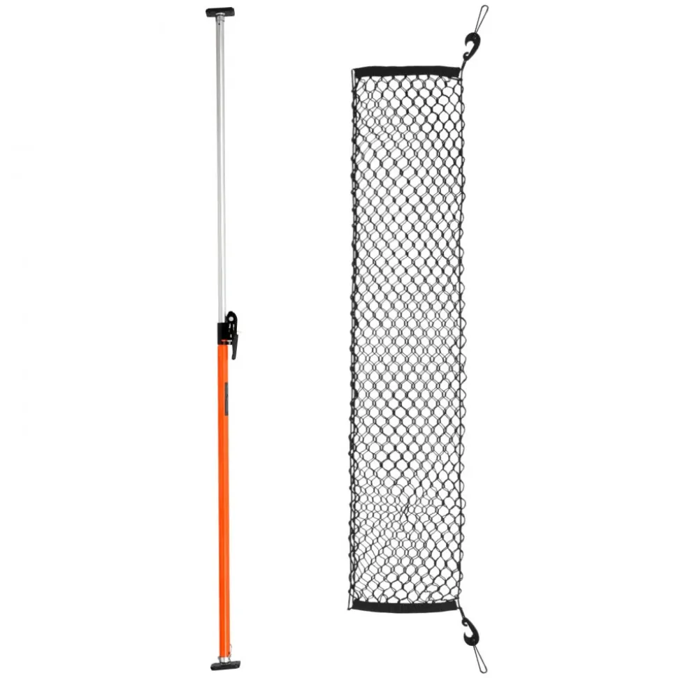 VEVOR Cargo Bar, Cargo Bar Adjustable from 40" to 73", Heavy-duty Steel Cargos Stabilizer with Storage Net & Non-Slip Foot Pads, Telescoping Load Lock Bars Stop Sliding for SUVs, Sedans