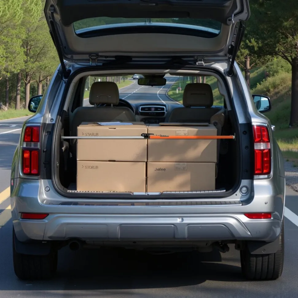VEVOR Cargo Bar, Cargo Bar Adjustable from 40" to 73", Heavy-duty Steel Cargos Stabilizer with Non-Slip Foot Pads, Telescoping Load Lock Bars Stop Sliding for SUVs, Sedans