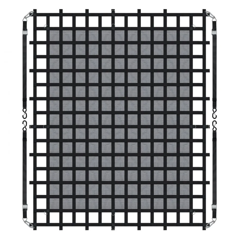 VEVOR Cargo Net, 120 in x 105 in, Heavy Duty Truck Cargo Net for Truck Bed, 4 Adjustable Straps with Carabiners & S-Hooks, Wear-resistant & Weather-proof, Suitable for Pickup, Truck, Jeep, SUV, Boat