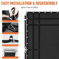 VEVOR Cargo Net, 72 in x 57 in, Heavy Duty Truck Cargo Net for Truck Bed, 4 Adjustable Straps with Carabiners and Rubber Coated Hooks, Durable, Suitable for Pickup, Jeep, Truck, SUV, Boat (Black)