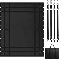 VEVOR Cargo Net, 72 in x 57 in, Heavy Duty Truck Cargo Net for Truck Bed, 4 Adjustable Straps with Carabiners and Rubber Coated Hooks, Durable, Suitable for Pickup, Jeep, Truck, SUV, Boat (Black)