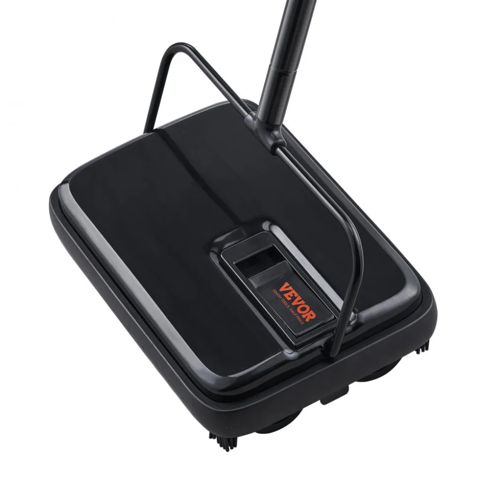 VEVOR Carpet Sweeper, 7.87 in Sweeping Paths, Floor Sweeper Manual Non Electric, 300 ml Dustbin Capacity with Comb for Home Office Rugs Hardwood Surfaces Wood Floors Laminate, Cleans Dust Pet Hair