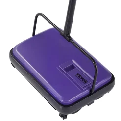 VEVOR Carpet Sweeper Manual, Floor Sweeper with 300 ml Dustbin Capacity Easy to Empty, 6.7 inch Cleaning Width for Home Office Carpets Pet Hair Dust, Purple
