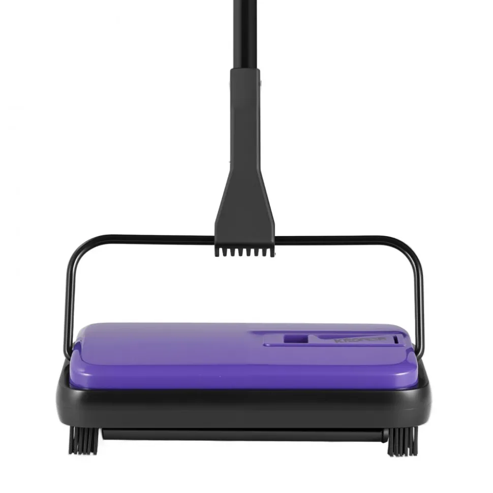 VEVOR Carpet Sweeper Manual, Floor Sweeper with 300 ml Dustbin Capacity Easy to Empty, 6.7 inch Cleaning Width for Home Office Carpets Pet Hair Dust, Purple