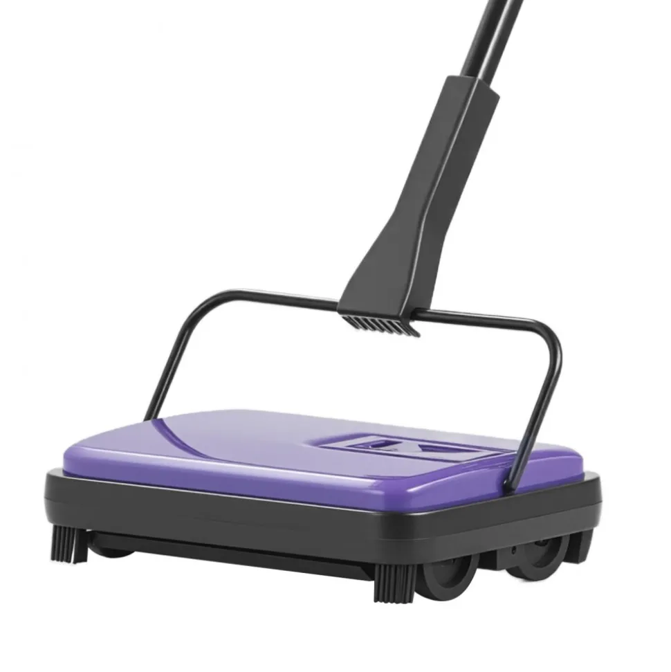 VEVOR Carpet Sweeper Manual, Floor Sweeper with 300 ml Dustbin Capacity Easy to Empty, 6.7 inch Cleaning Width for Home Office Carpets Pet Hair Dust, Purple