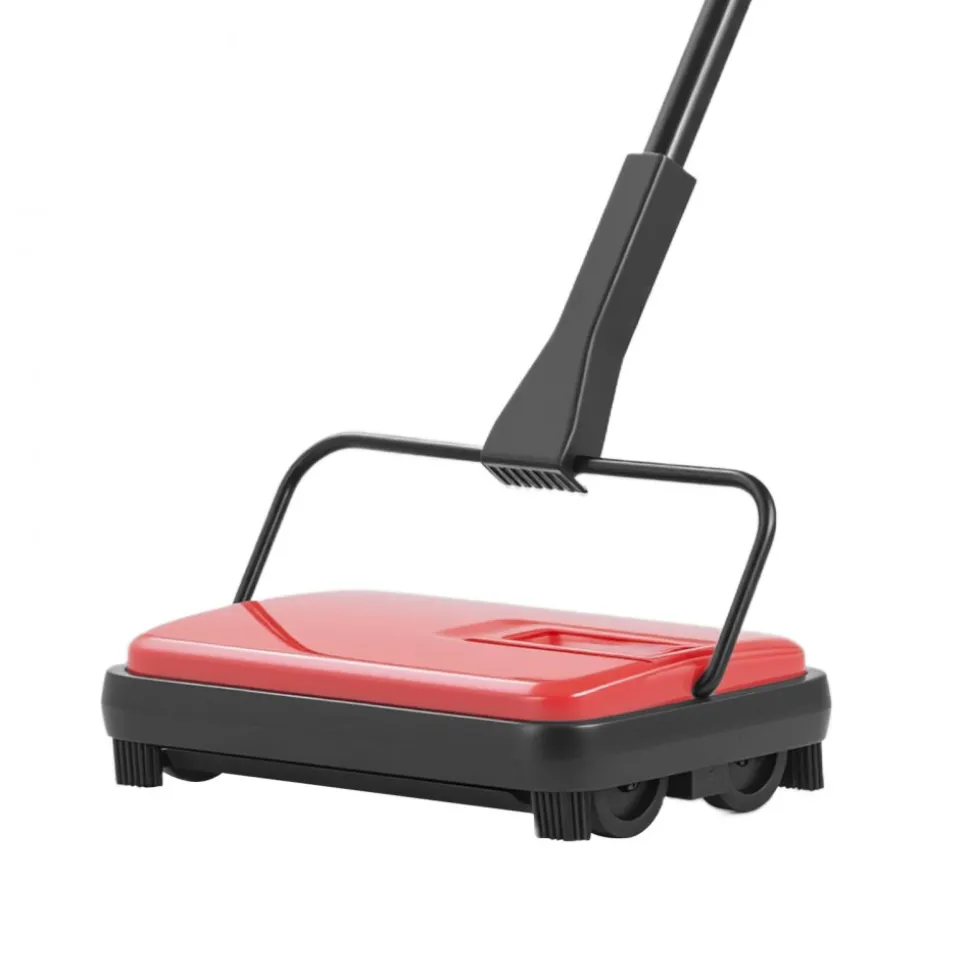 VEVOR Carpet Sweeper Manual, Floor Sweeper with 300 ml Dustbin Capacity Easy to Empty, 6.7 inch Cleaning Width for Home Office Carpets Pet Hair Dust, Red