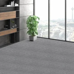 VEVOR Carpet Tiles Peel and Stick, 24” x 24” Squares Self Adhesive Carpet Floor Tile, Soft Padded Carpet Tiles, Easy Install DIY for Bedroom Living Room Indoor Outdoor (9Tiles, Light Gray)