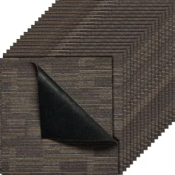VEVOR Carpet Tiles Reusable 24x24 inch, 24 PCS Modular Carpet Square Rug, Commercial Floor Soft Padded for Seamless Cover 96sq.ft, Easy DIY for Living Room Bedroom Office Indoor,Dark Brown
